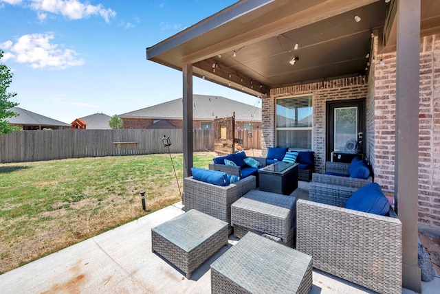 806 Revere Pl, Midland, TX 79706 - view of patio featuring outdoor lounge area and a fenced backyard
