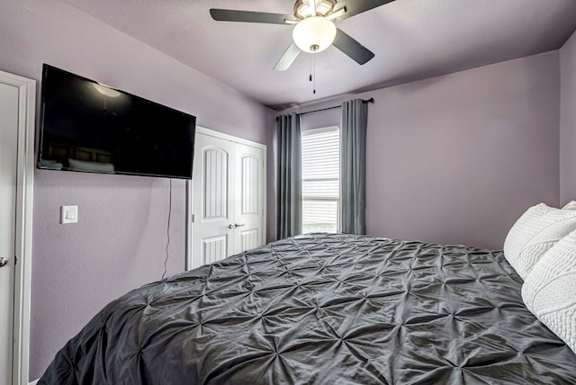 806 Revere Pl, Midland, TX 79706 - bedroom featuring a ceiling fan and a closet