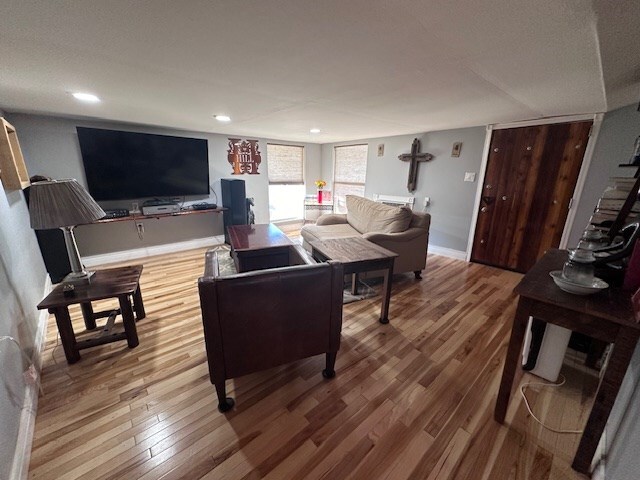 living room featuring hardwood / wood-style floors