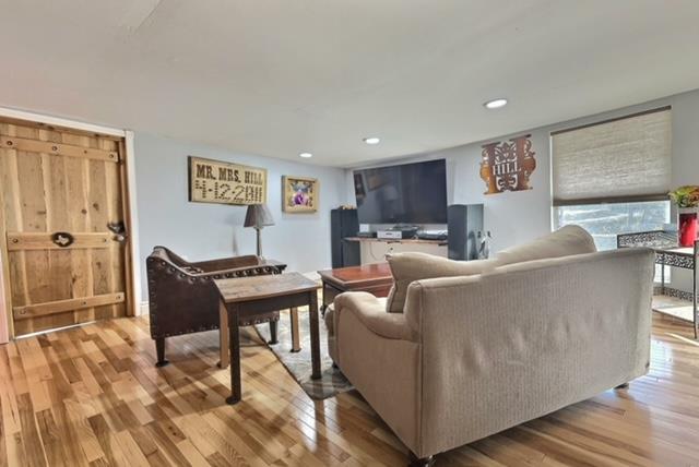 living room featuring light hardwood / wood-style flooring