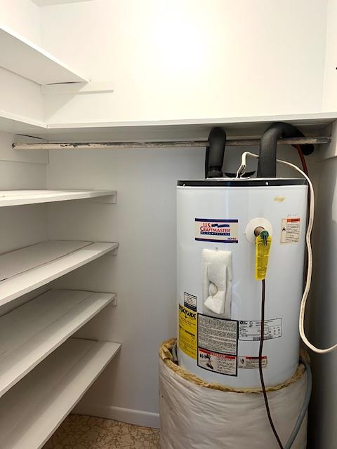 utility room with water heater