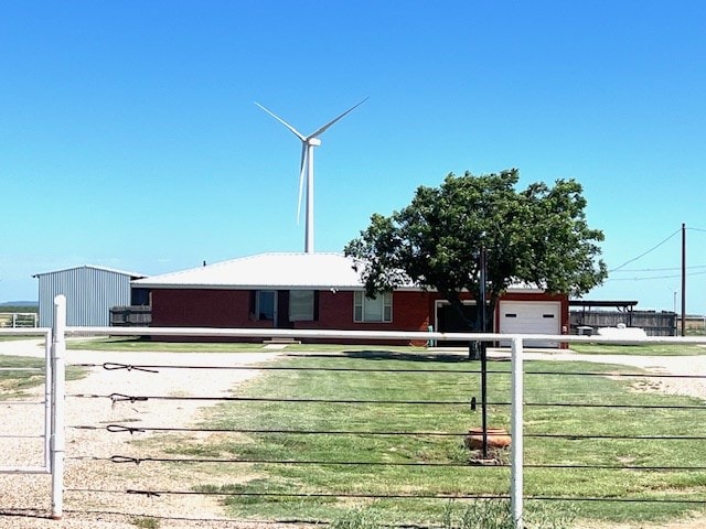 view of front of home with a front yard