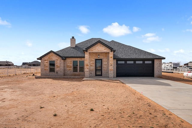 view of front facade with a garage