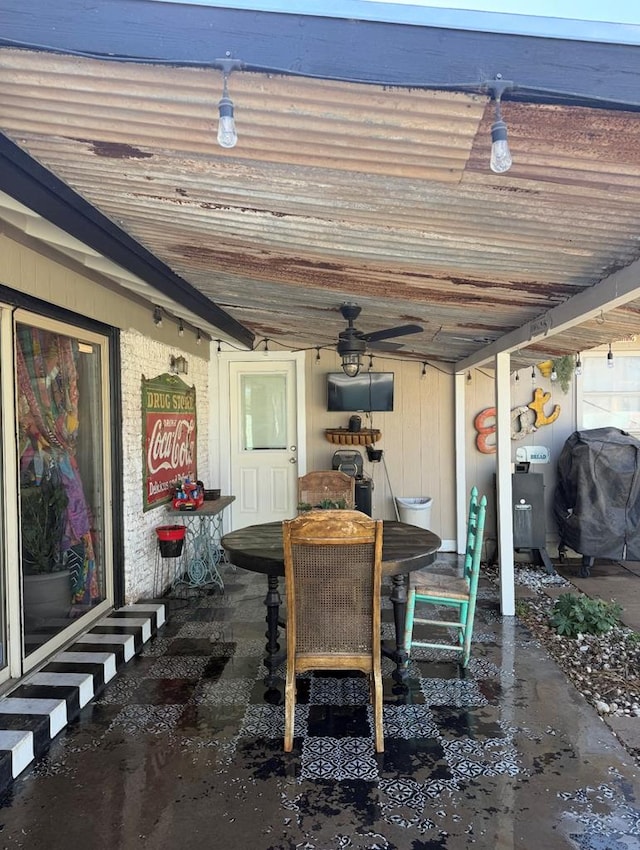 view of patio with area for grilling