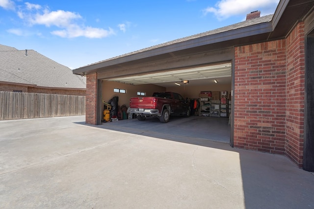 view of garage