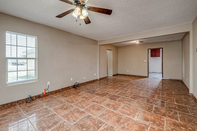 3608 S County Rd 1195, Midland, TX 79706 - unfurnished room with a textured ceiling, ceiling fan, and baseboards