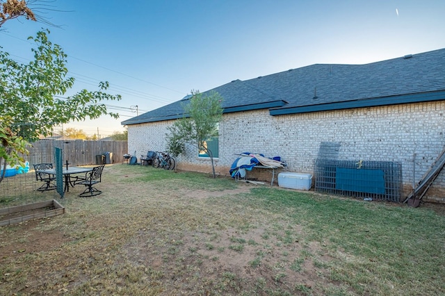 exterior space featuring a yard