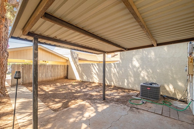 view of patio with central AC