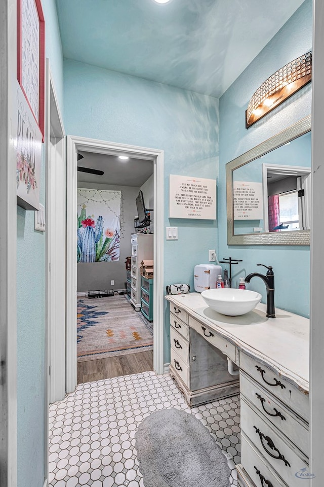 6811 W County Rd 41, Midland, TX 79707 - bathroom featuring vanity and wood finished floors