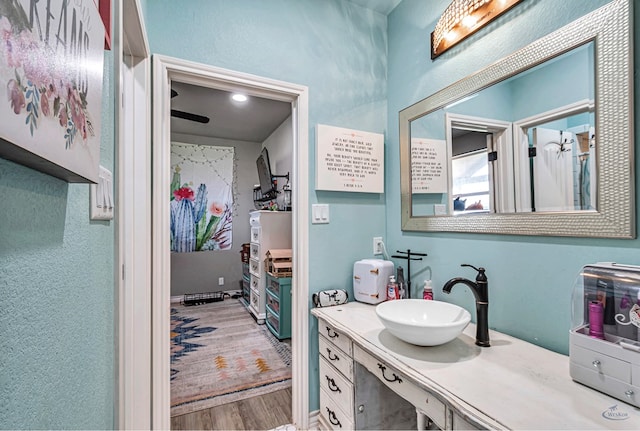 6811 W County Rd 41, Midland, TX 79707 - bathroom featuring vanity and wood finished floors