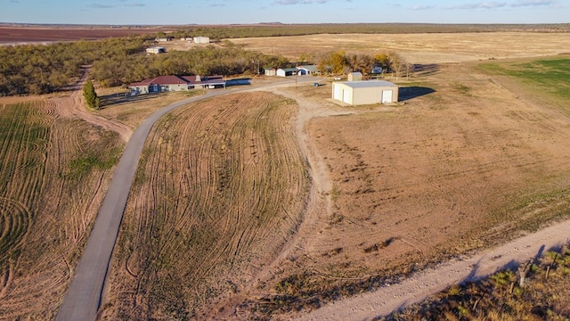 drone / aerial view with a rural view