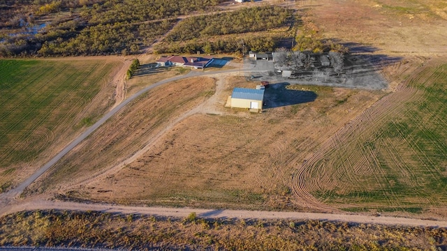 drone / aerial view with a rural view