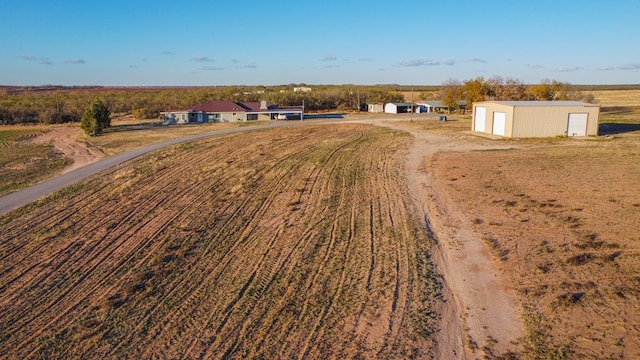 bird's eye view with a rural view