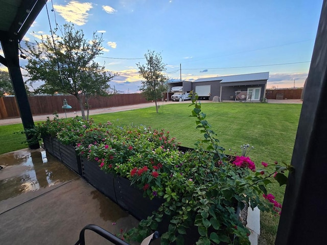 view of yard featuring fence