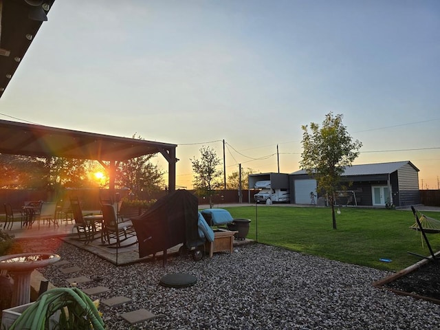 view of yard with a patio area