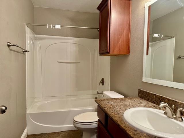 606 Memorial Ct, Midland, TX 79706 - bathroom with vanity, toilet, and bathing tub / shower combination