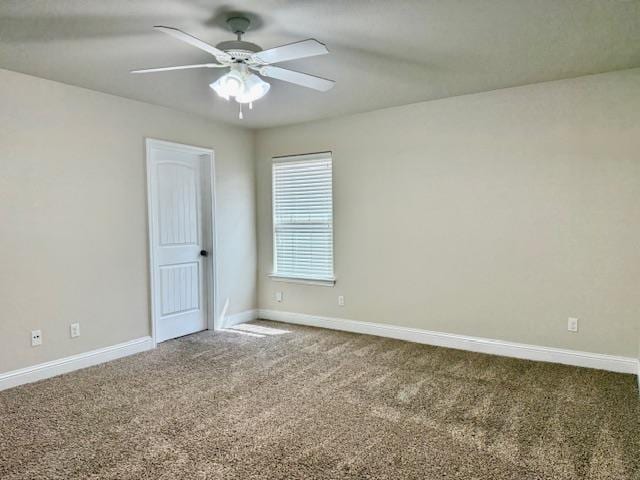 606 Memorial Ct, Midland, TX 79706 - empty room with carpet floors, a ceiling fan, and baseboards