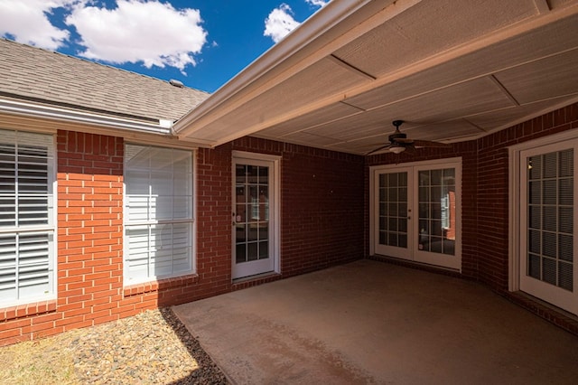 1608 Castleford Rd, Midland, TX 79705 - view of patio / terrace with a ceiling fan and french doors