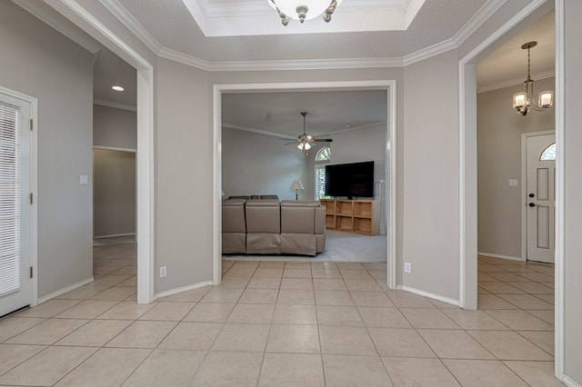 1608 Castleford Rd, Midland, TX 79705 - entryway with crown molding, baseboards, and light tile patterned flooring