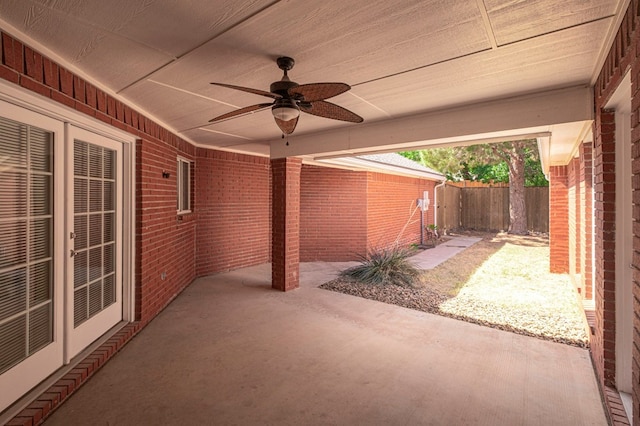 1608 Castleford Rd, Midland, TX 79705 - view of patio / terrace featuring fence and a ceiling fan