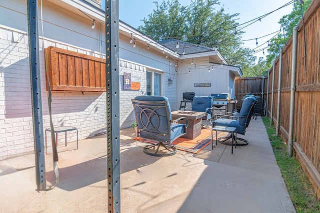 4100 Skyline Dr, Midland, TX 79707 - fenced backyard with a patio area and a fire pit