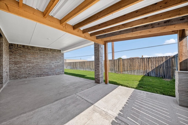 1803 Overshine Ln, Midland, TX 79705 - fenced backyard featuring a patio area