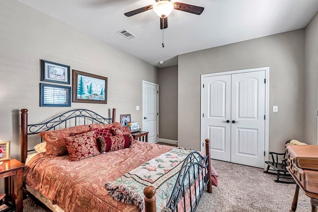 1210 S County Rd 1117, Midland, TX 79706 - carpeted bedroom featuring a closet, ceiling fan, and baseboards