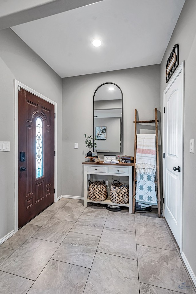 1321 Pine Ave, Midland, TX 79705 - foyer with light marble finish floors and recessed lighting