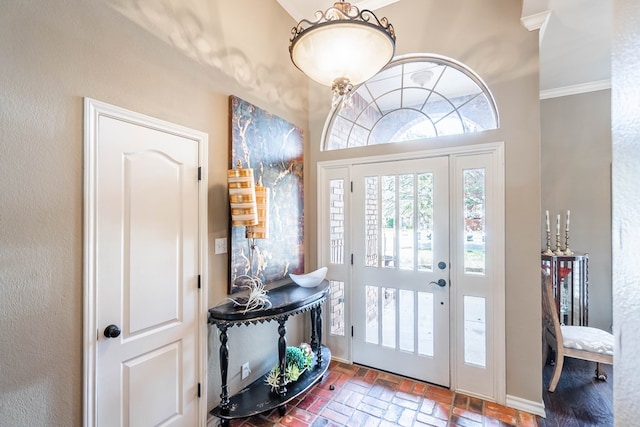 foyer with ornamental molding