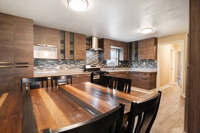 dining area with light hardwood / wood-style flooring