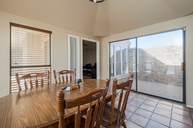 view of tiled dining space