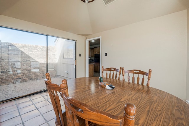 dining space featuring visible vents