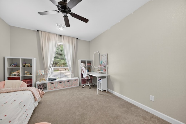 6113 Turtle Creek Rd, Midland, TX 79707 - carpeted bedroom with ceiling fan and a desk