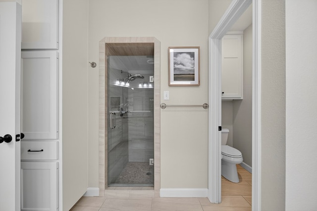 6113 Turtle Creek Rd, Midland, TX 79707 - bathroom featuring a stall shower and tile patterned flooring