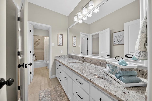6113 Turtle Creek Rd, Midland, TX 79707 - full bath with vanity and shower / tub combo with curtain