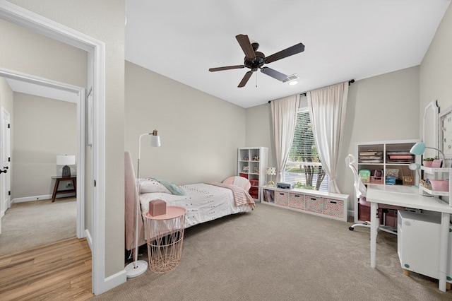 6113 Turtle Creek Rd, Midland, TX 79707 - bedroom featuring carpet floors, ceiling fan, and a desk
