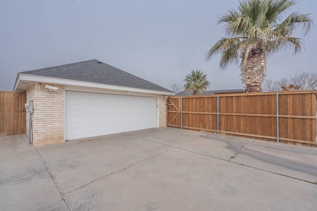 view of garage