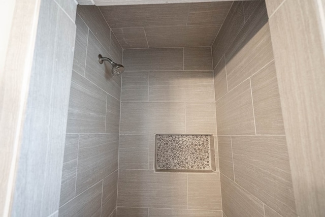 interior details featuring tiled shower