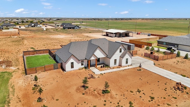 aerial view featuring a rural view