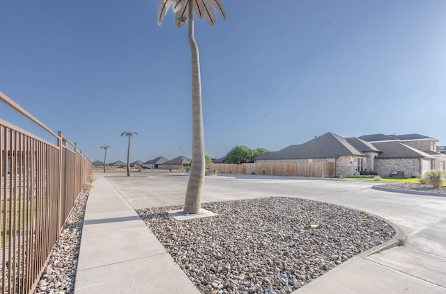 view of road with a residential view