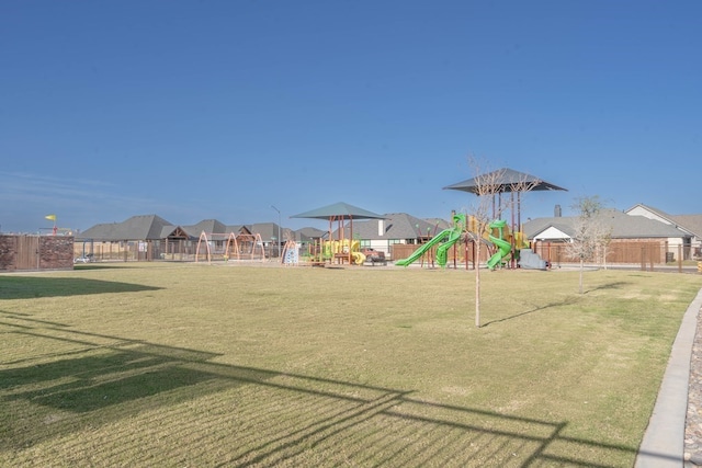 community play area featuring fence