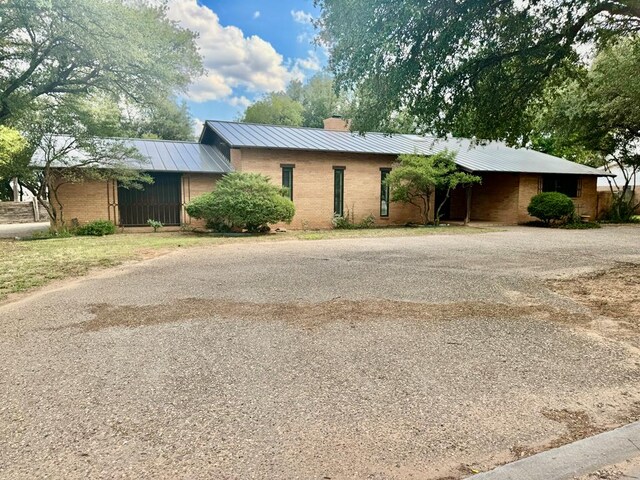 view of single story home