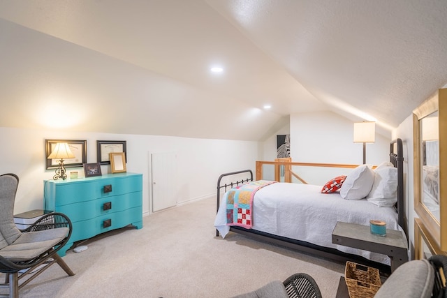 2223 S 2nd Pl, Lamesa, TX 79331 - carpeted bedroom with vaulted ceiling and recessed lighting