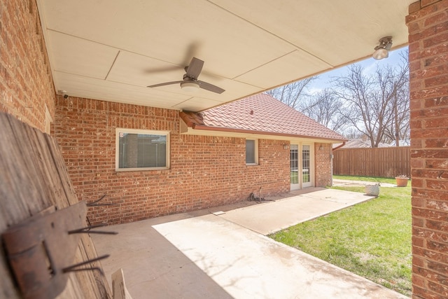 2223 S 2nd Pl, Lamesa, TX 79331 - view of patio featuring fence and a ceiling fan