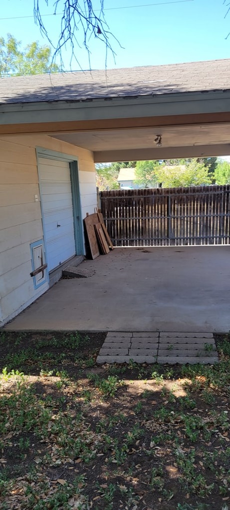 view of garage