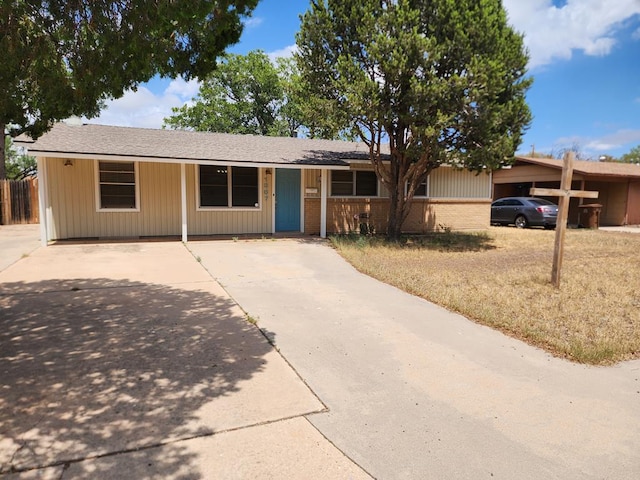 view of ranch-style home