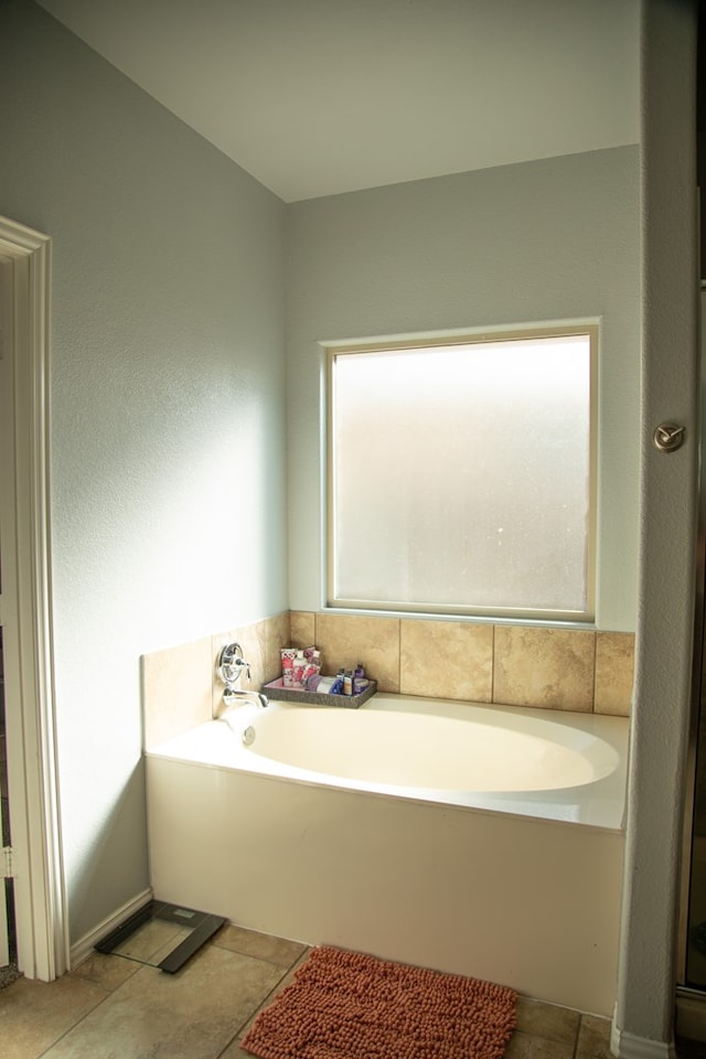 bathroom with a washtub