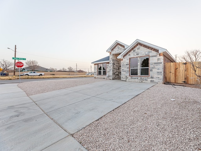 view of single story home