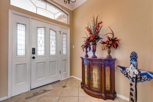 5500 Heartland Ct, Midland, TX 79707 - foyer featuring ornamental molding and tile patterned floors