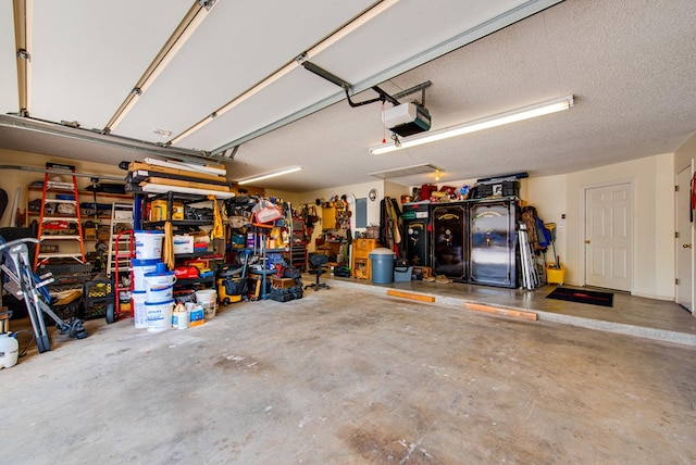 5500 Heartland Ct, Midland, TX 79707 - garage featuring a garage door opener and a workshop area